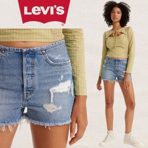 Levi’s 501® Mini Waist Women’s Shorts Denim Jean Light Indigo Medium Wash NWT 2